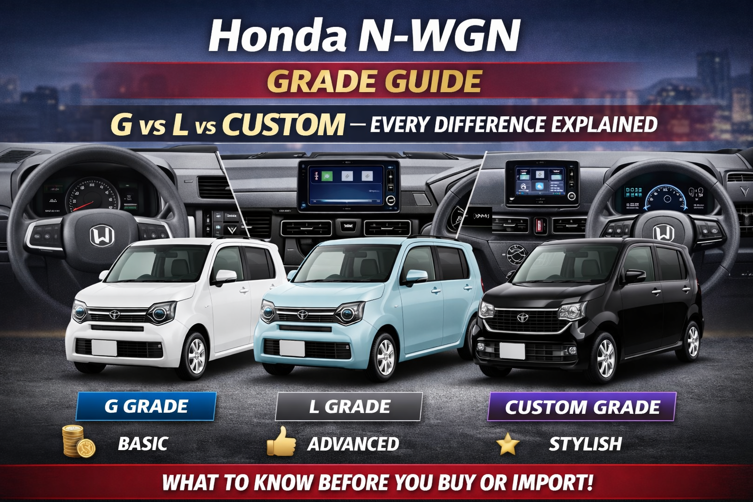 Honda N-WGN Grade Guide: G vs L vs Custom Differences Explained 