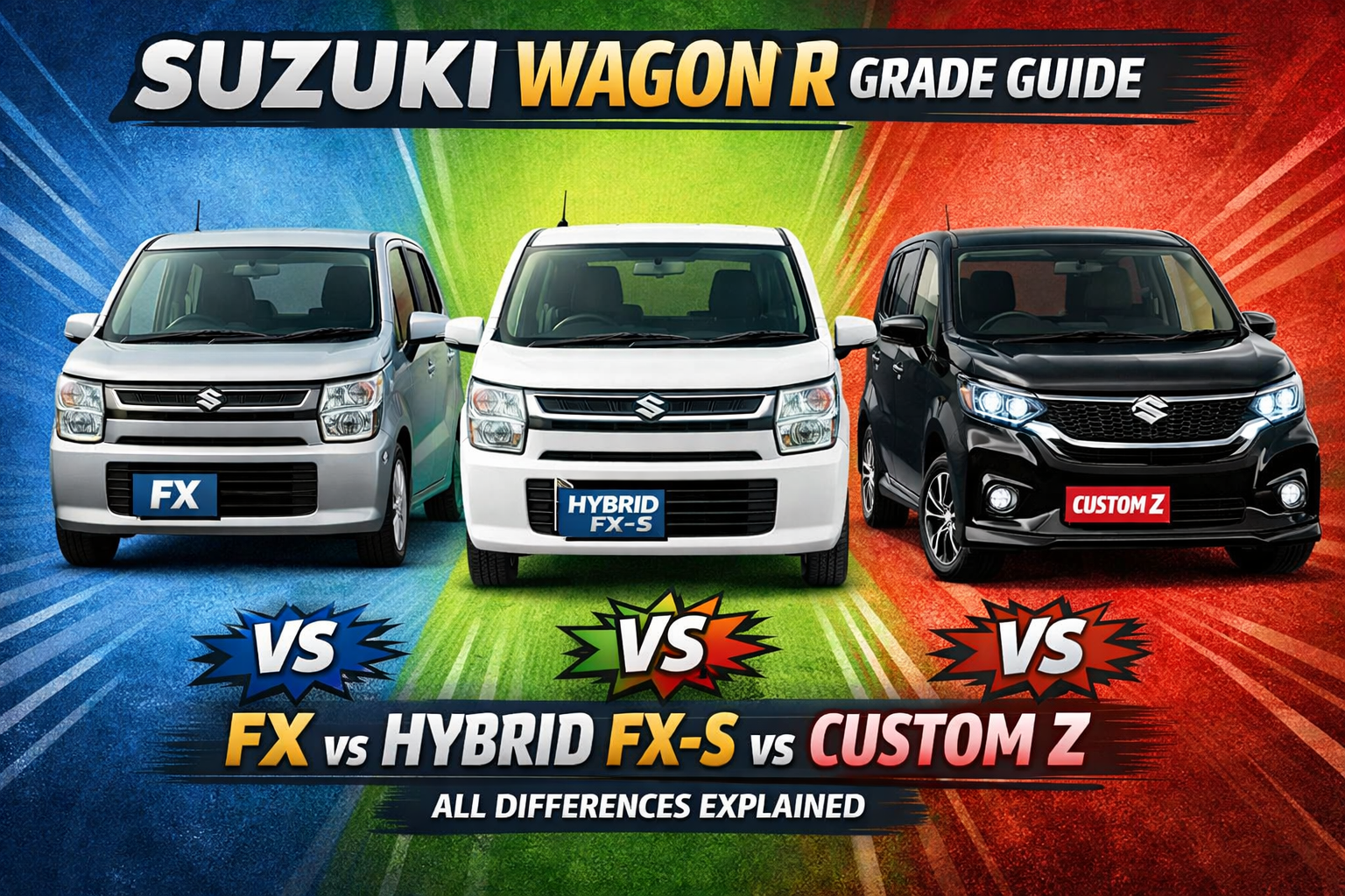 Suzuki Wagon R Grade Guide: FX vs Hybrid vs Custom Z Explained 