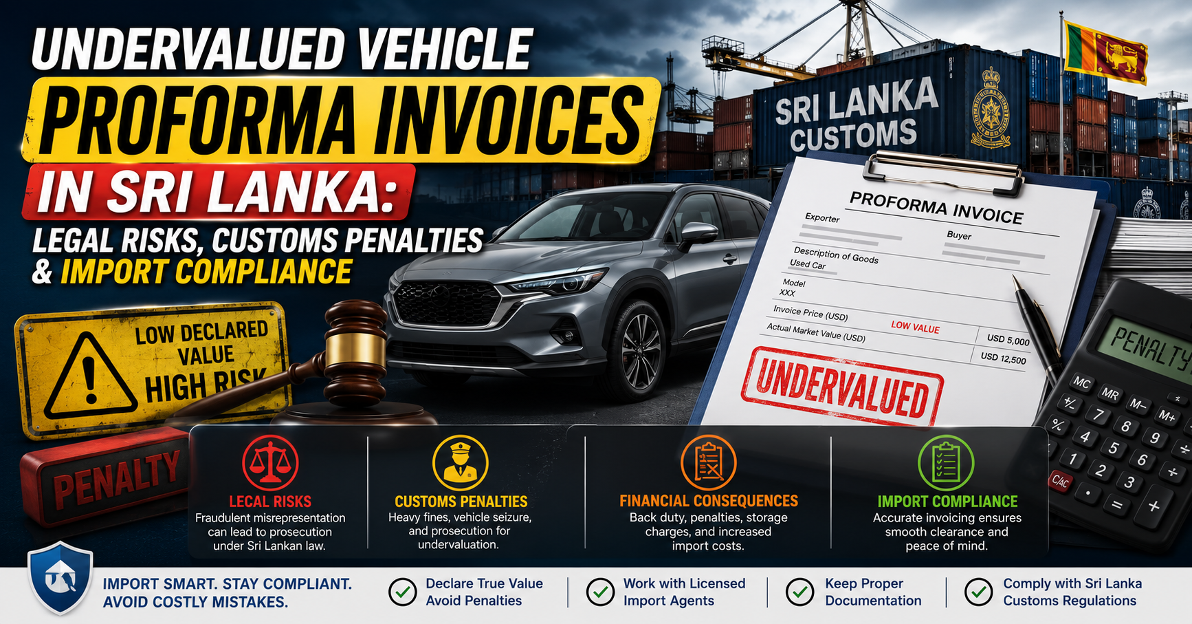 Undervalued Vehicle Proforma Invoices in Sri Lanka: Legal Risks &amp; Customs Penalties