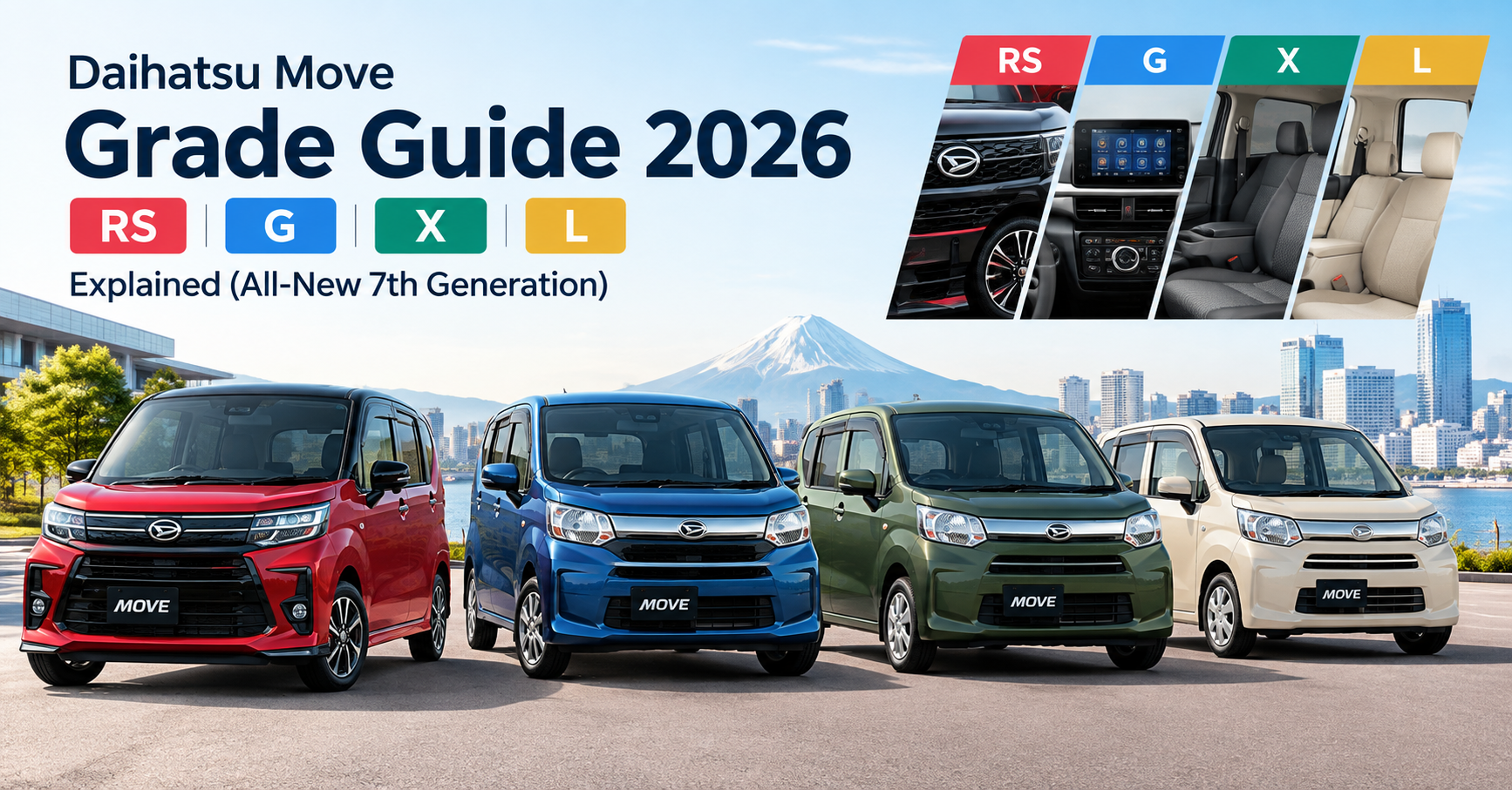 Daihatsu Move Grade Guide 2026: RS vs G vs X vs L Explained (All-New 7th Generation)